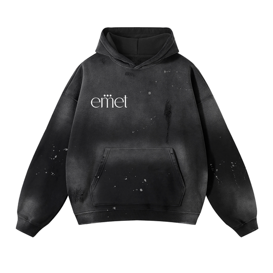 EMET Vintage Washed Frayed Fleece Hoodie